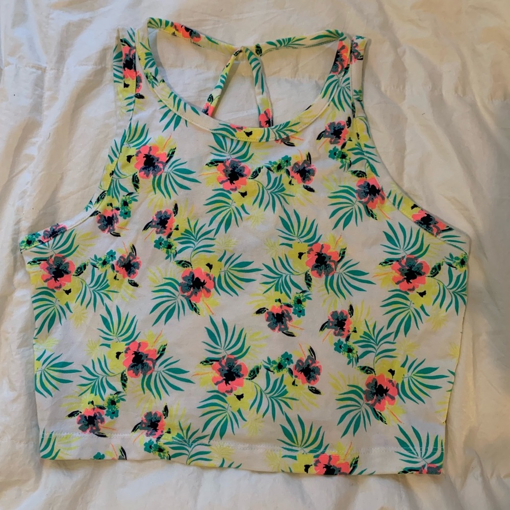 Neon floral crop top